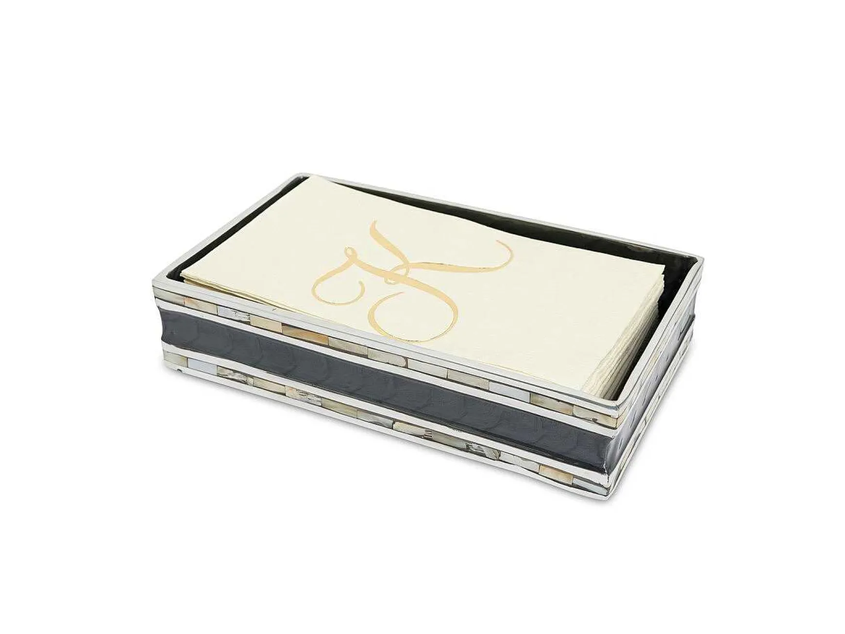 Julia Knight Classic 9" Guest Towel Tray Caviar New