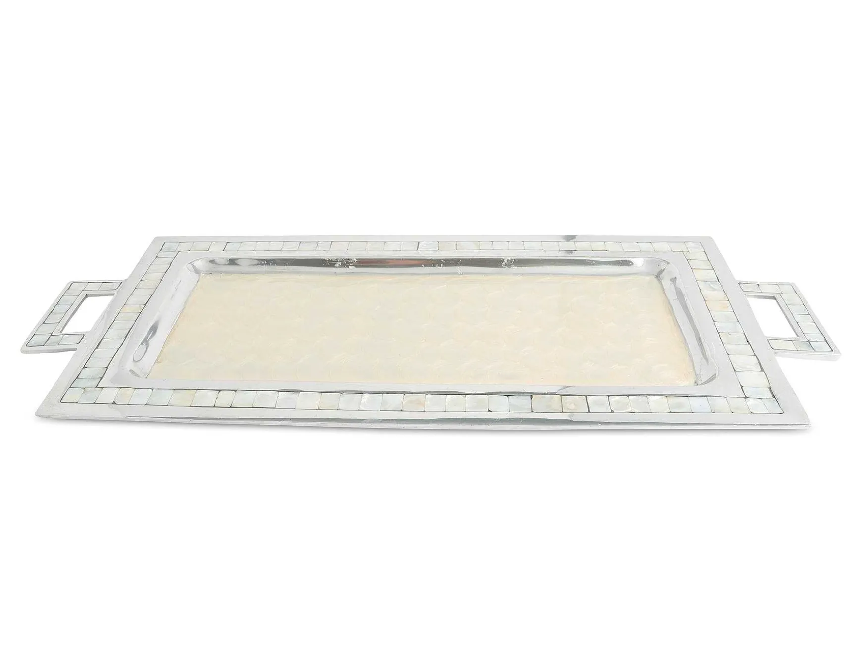 Julia Knight Classic 25" Rectangular Tray W/Handles Snow Cheap