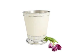 Julia Knight Classic 9.75" Waste Basket Snow New