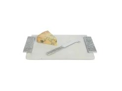 Julia Knight Eclipse Marble Cheese Tray With Cheese Knife White Cheap