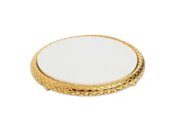 Julia Knight Florentine 11" Cheese Marble Serving Tray Gold Fashion