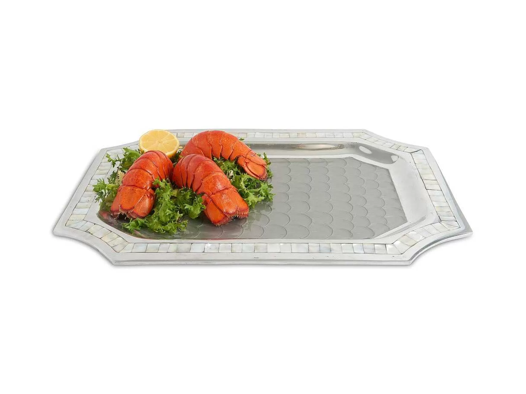 Julia Knight Classic 20" Octagonal Tray Platinum Cheap