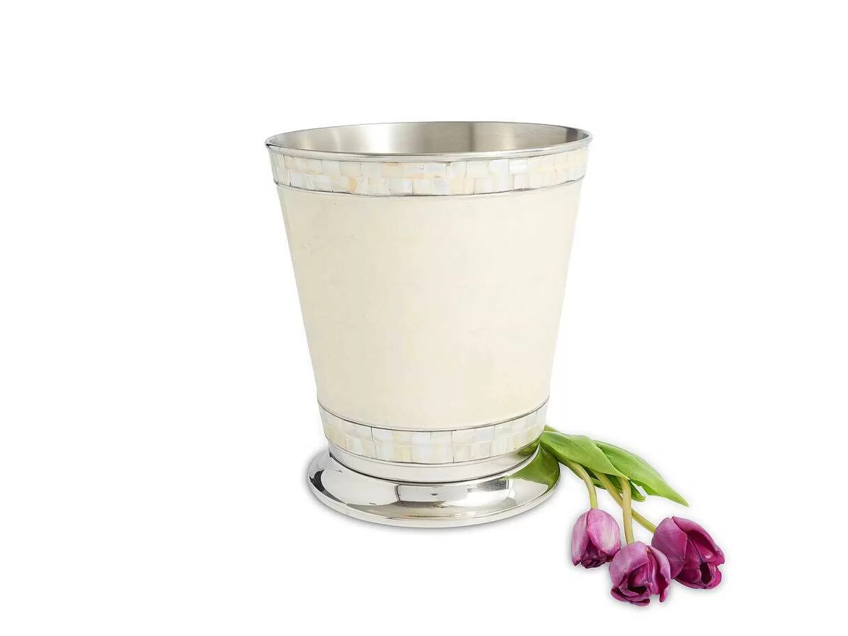 Julia Knight Classic 9.75" Waste Basket Snow New